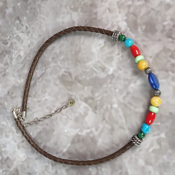 Carolyn Pollack Relios Gemstone/Leather Cord Necklace - Picture 4 of 5